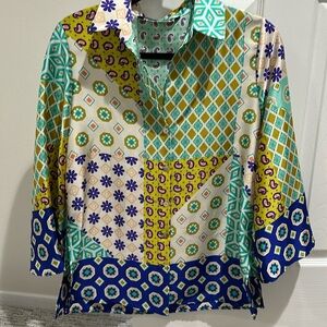 ZARA printed Blouse sz xs